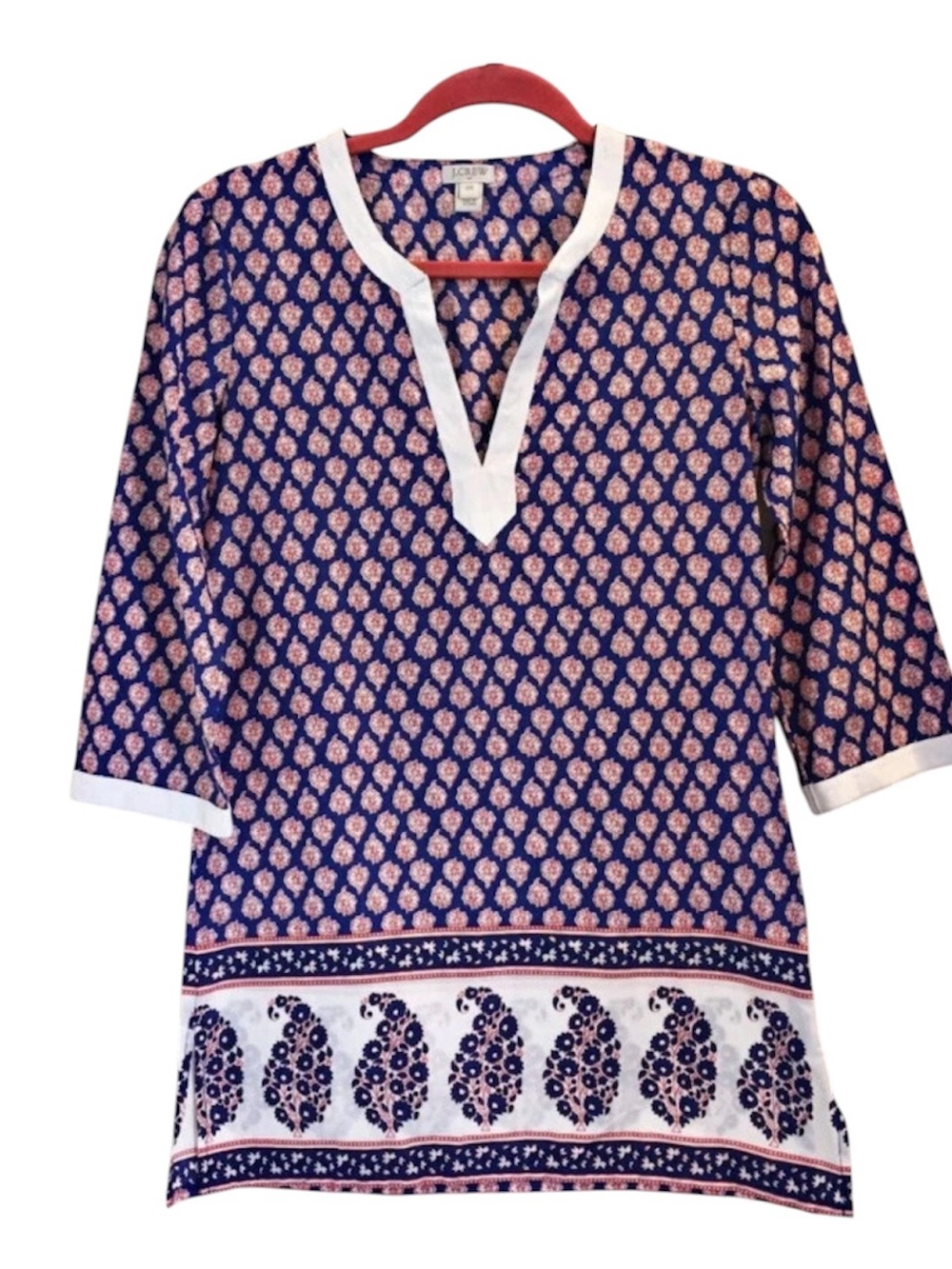 J. Crew Floral Boho Poplin Tunic Top Cover-up Size M